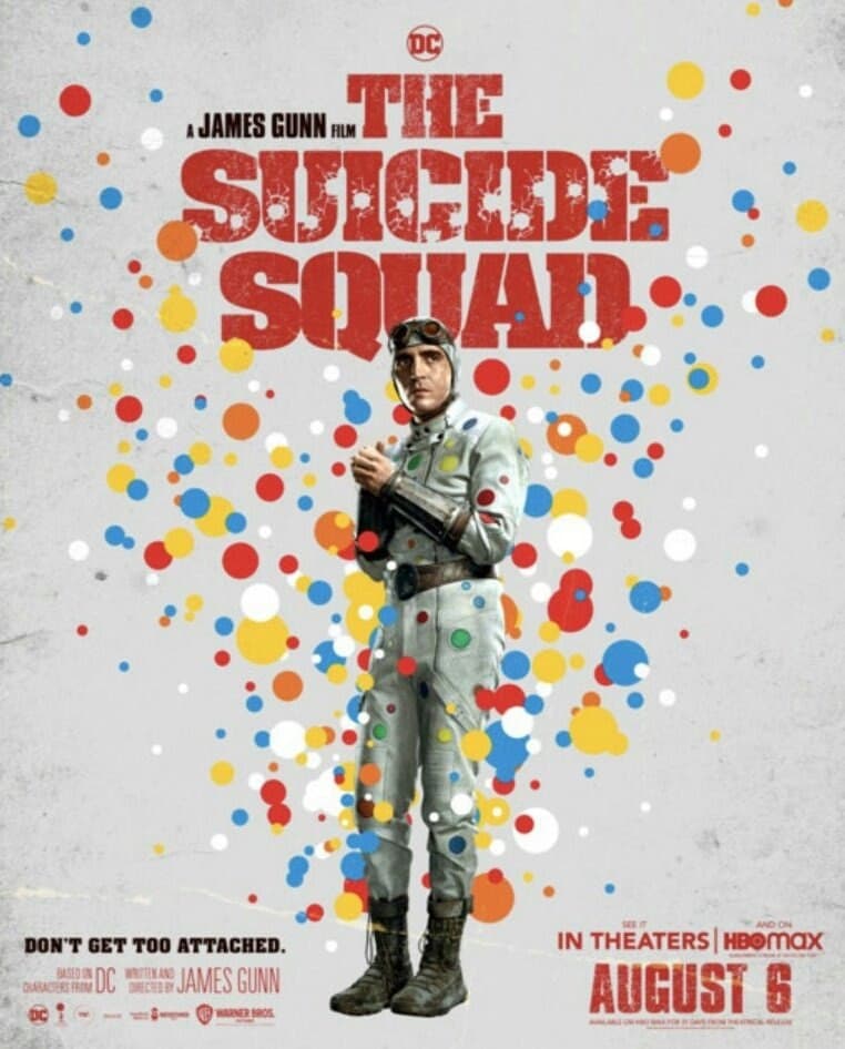 دیوید دستمالچیان در نقش پولکا دات من در پوستر شخصیت فیلم The Suicide Squad