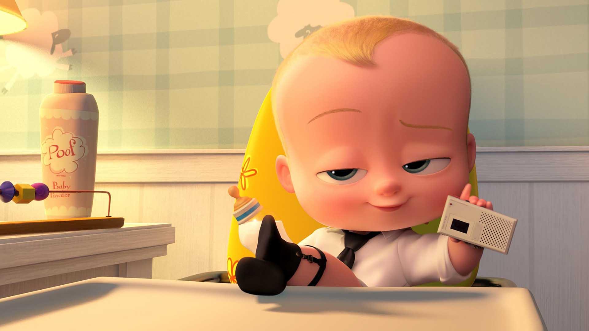 تئودور تمپلتون به همراه رکوردر صدا در انیمیشن Boss Baby