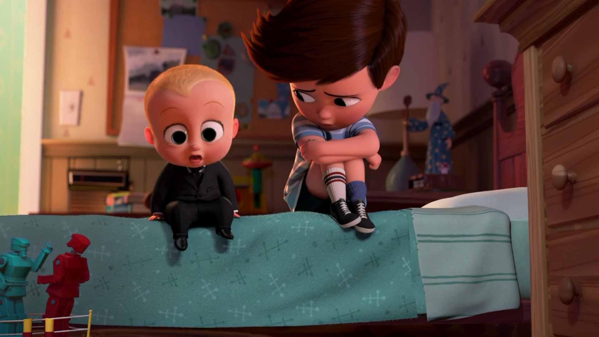 تیموتی و تئودور در حال صحبت کردن در انیمیشن Boss Baby