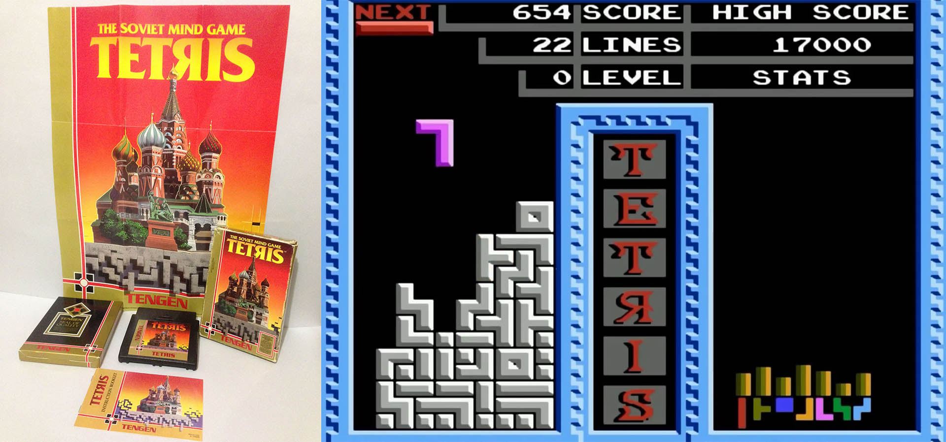 بازی Tetris تنگن برای NES و کارتریج آن