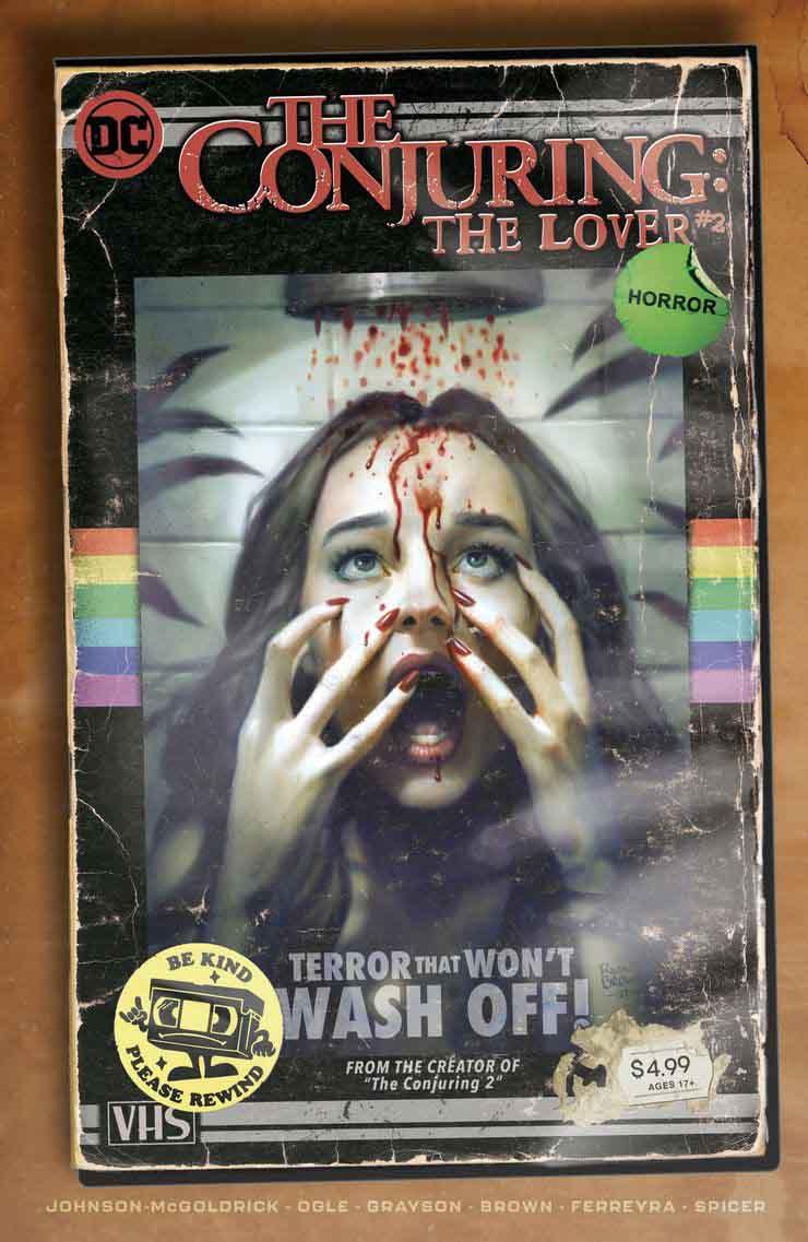 دختری در حال جیغ کشیدن از ترس روی جلد سری کتاب کمیک The Conjuring: The Lover