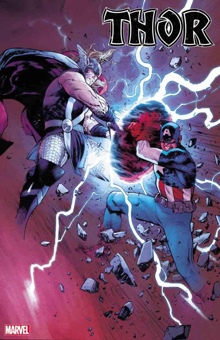 مبارزه شخصیت ثور با کاپیتان آمریکا در جلد اصلی مجموعه thor