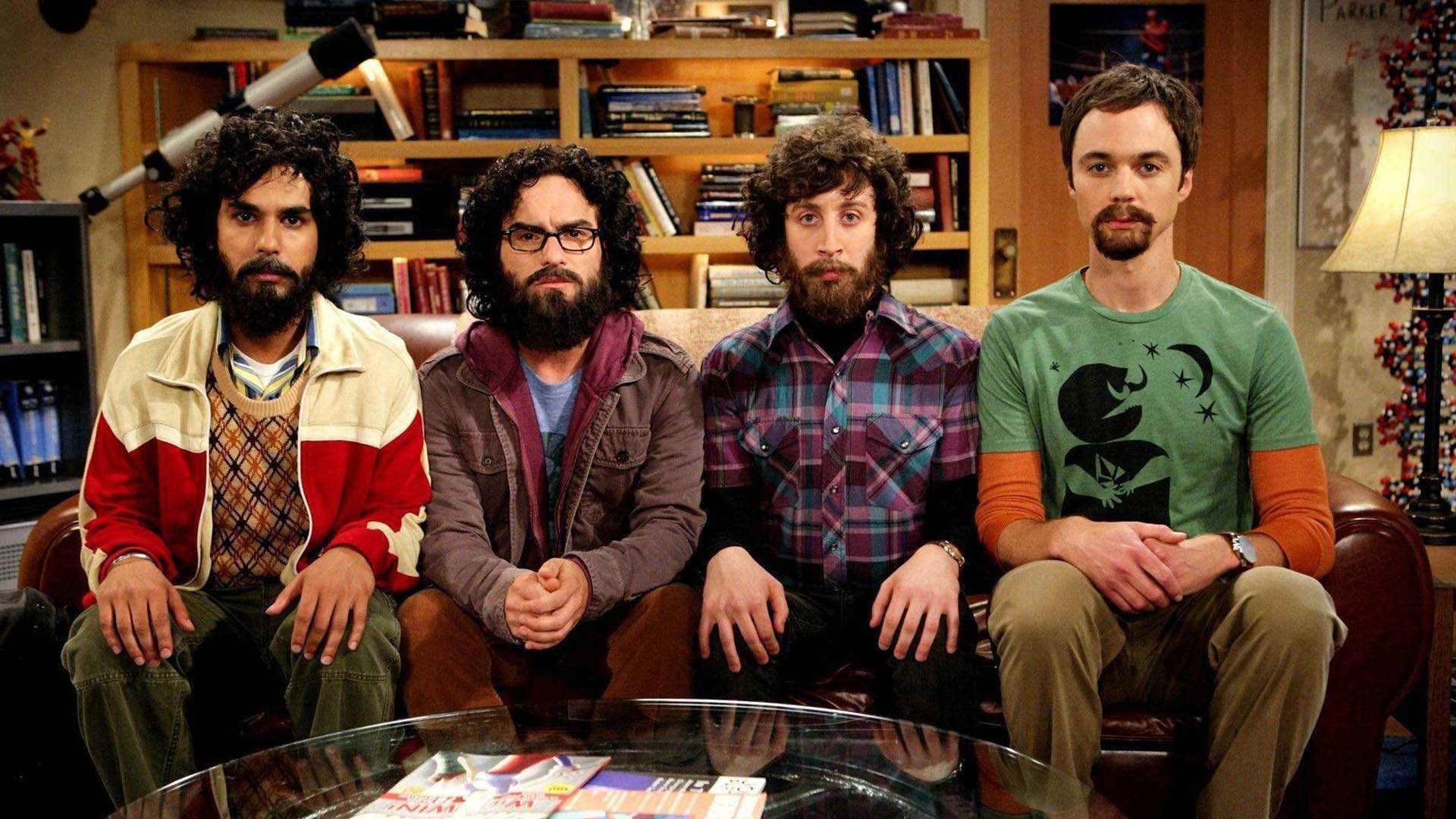 شخصیت‌های اصلی سریال The Big Bang Theory با ریش بلند