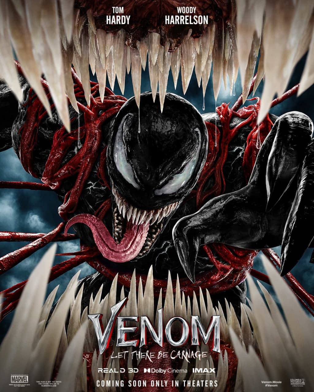 ونوم در برابر دندان های کارنیج در اولین پوستر فیلم Venom: Let There Be Carnage
