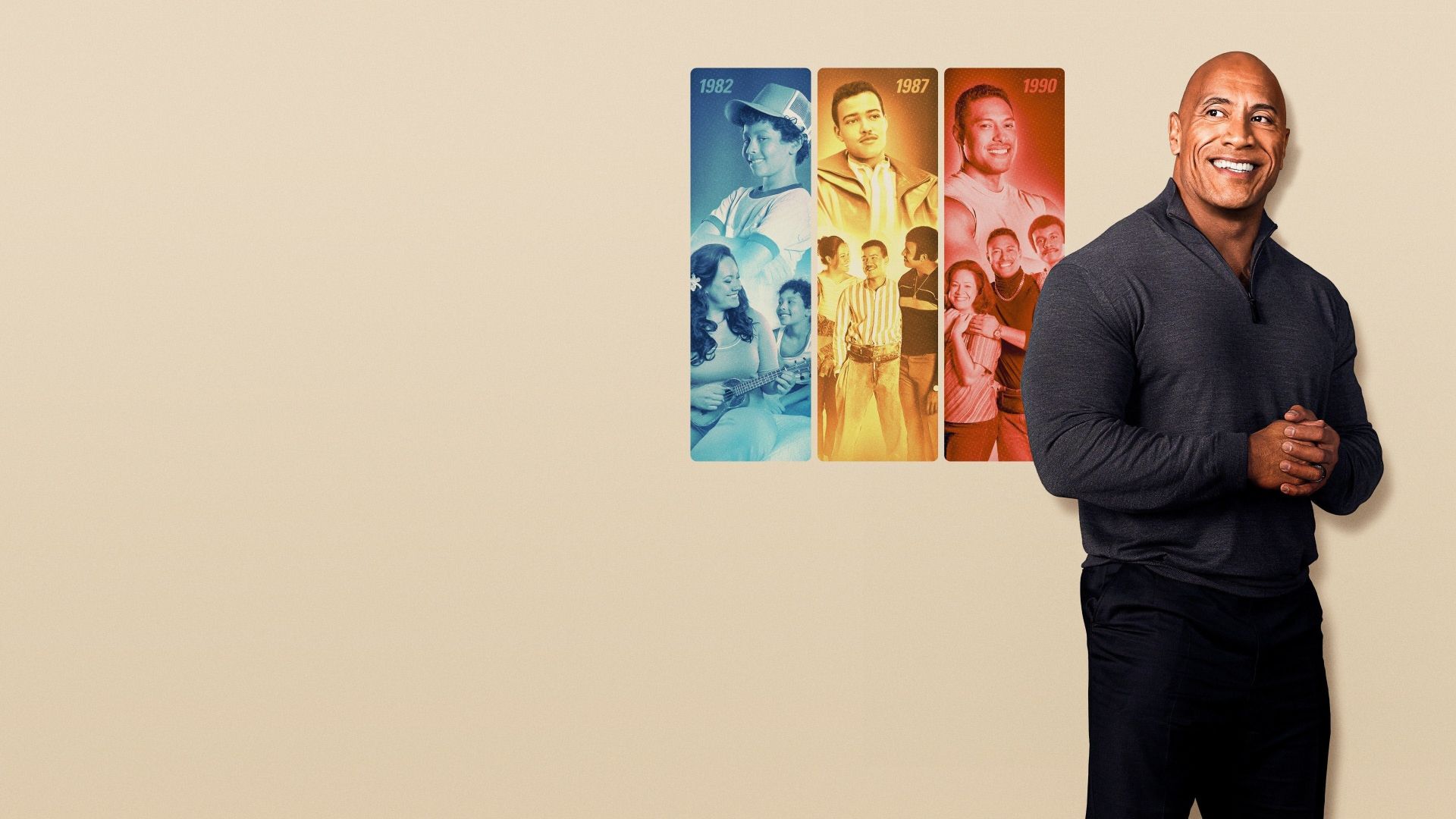 دواین جانسون ملقب به راک در پوستر فصل اول سریال Young Rock و دوره اتفاقات سریال