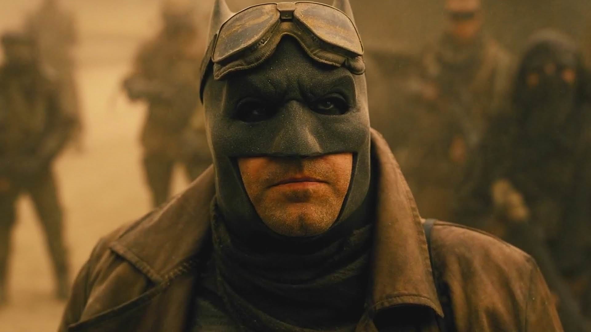 بن افلک در نقش بتمن در صحنه Knightmare فیلم Batman v Superman: Dawn of Justice