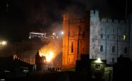 انفجار و آتش سوزی کنترل شده در یک قلعه تاریخی در بریتانیا در پشت صحنه فیلم‌برداری و تولید فیلم Indiana Jones 5