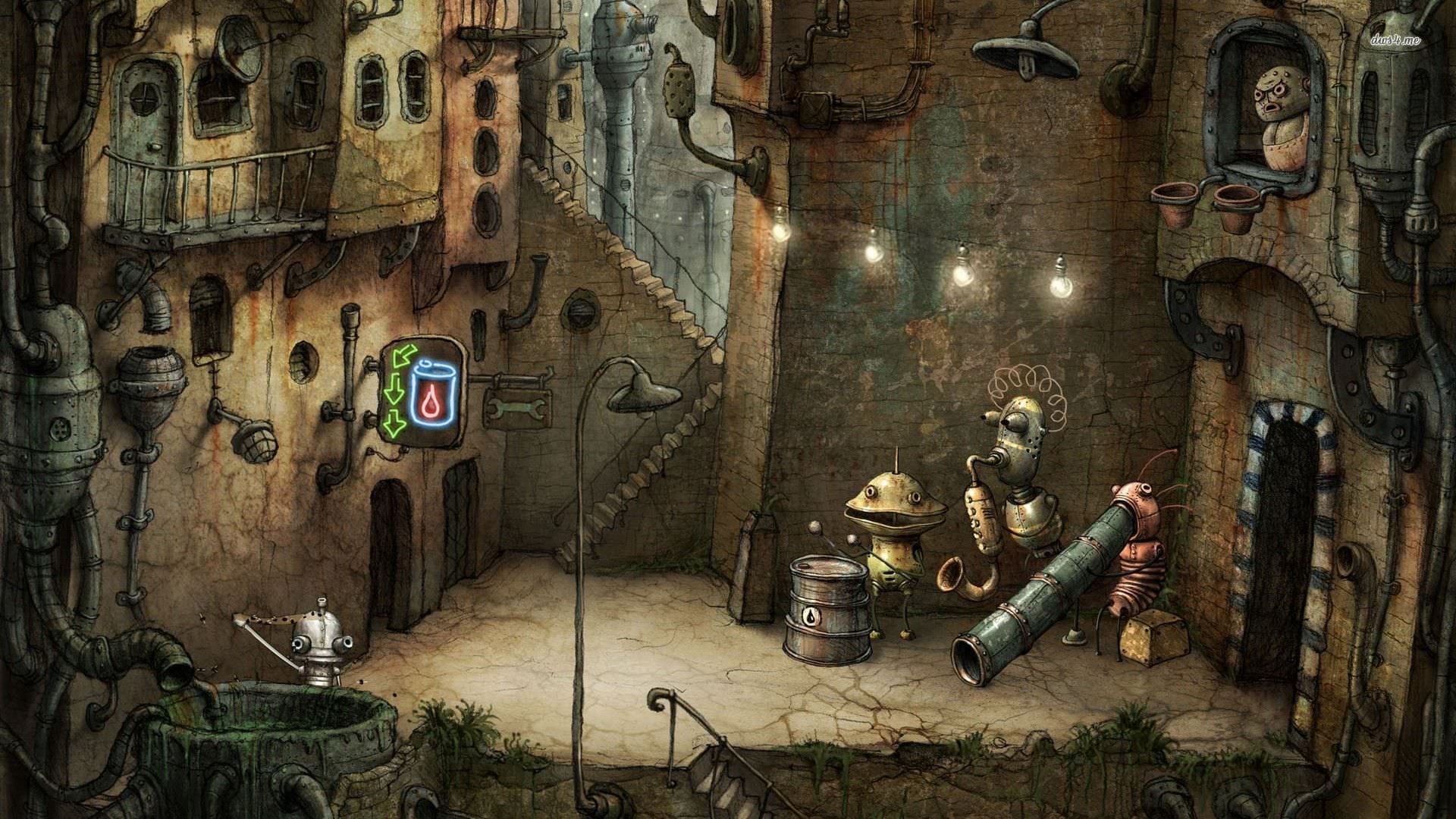 شهر و شخصیت‌ها در بازی Machinarium