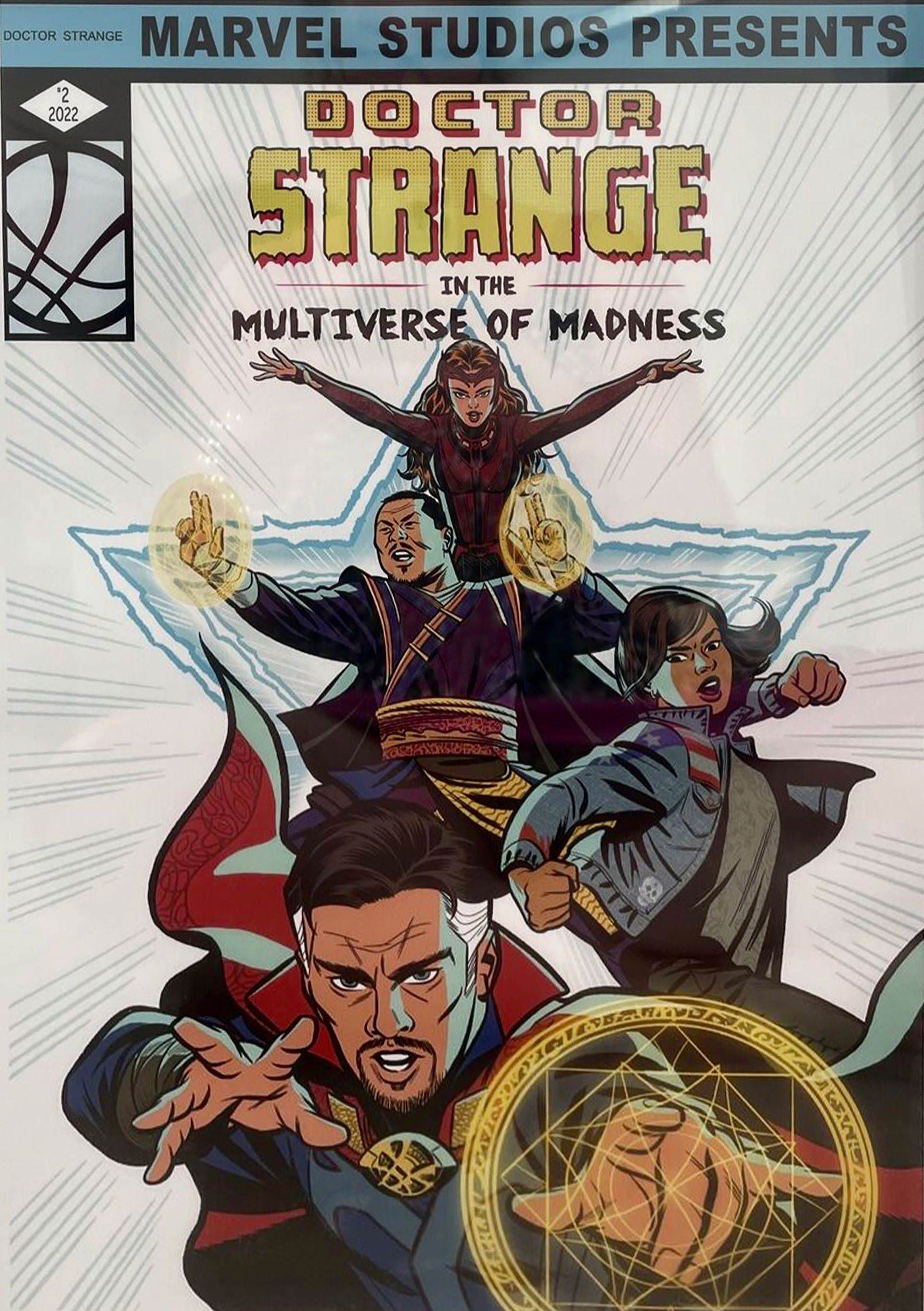 حضور بندیکت کامبربچ، اسکارلت ویچ، وانگ و آمریکا چاوز در آرت رسمی فیلم Doctor Strange in the Multiverse of Madness