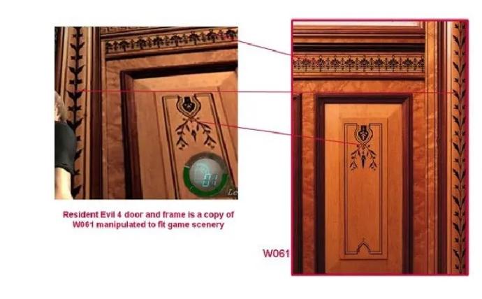 استفاده بدون مجوز کپکام از عکس یک هنرمند در طراحی دری در Resident Evil 4
