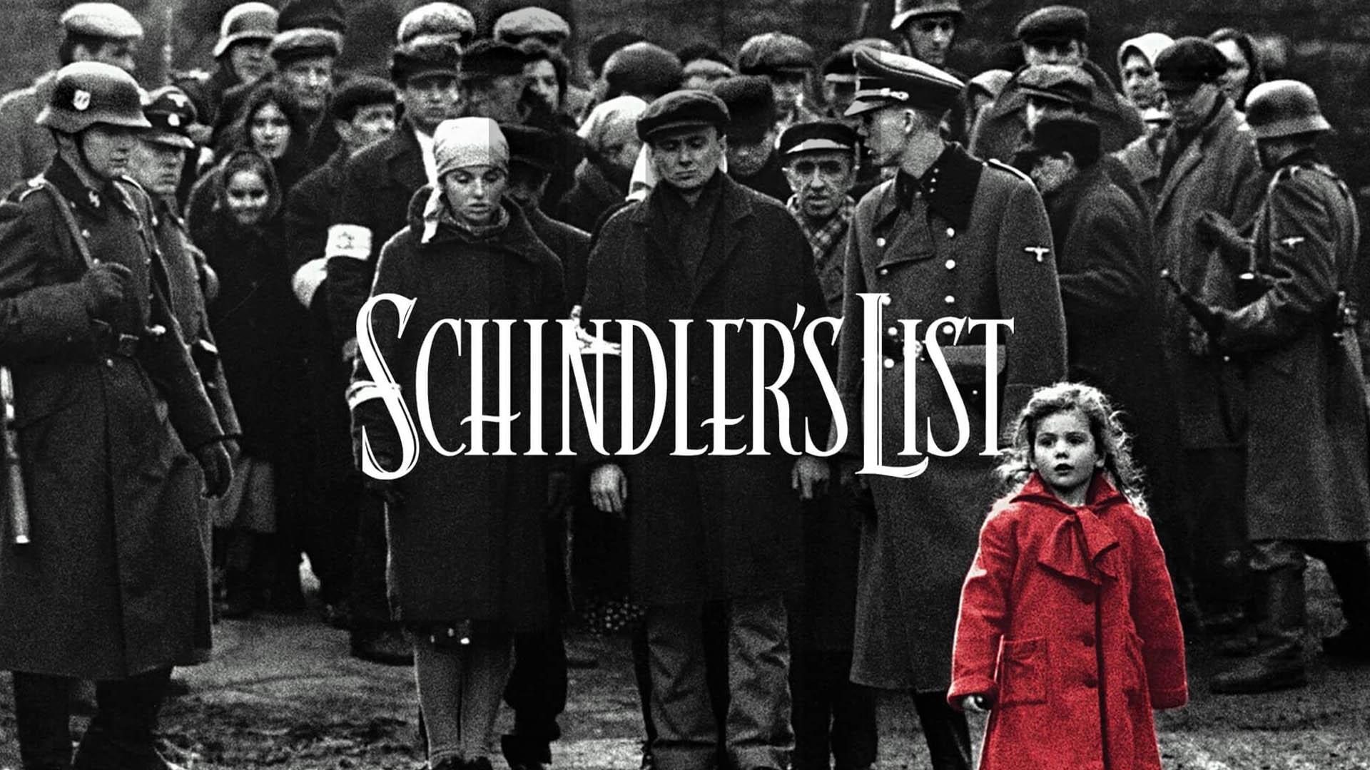 کاور فیلم schindler's list با حضور مردم و دختر معروف داستان با کت قرمز