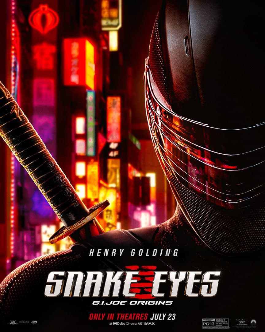 هنری گلدینگ در نقش اسنیک آیز در پوستر جدید فیلم Snake Eyes