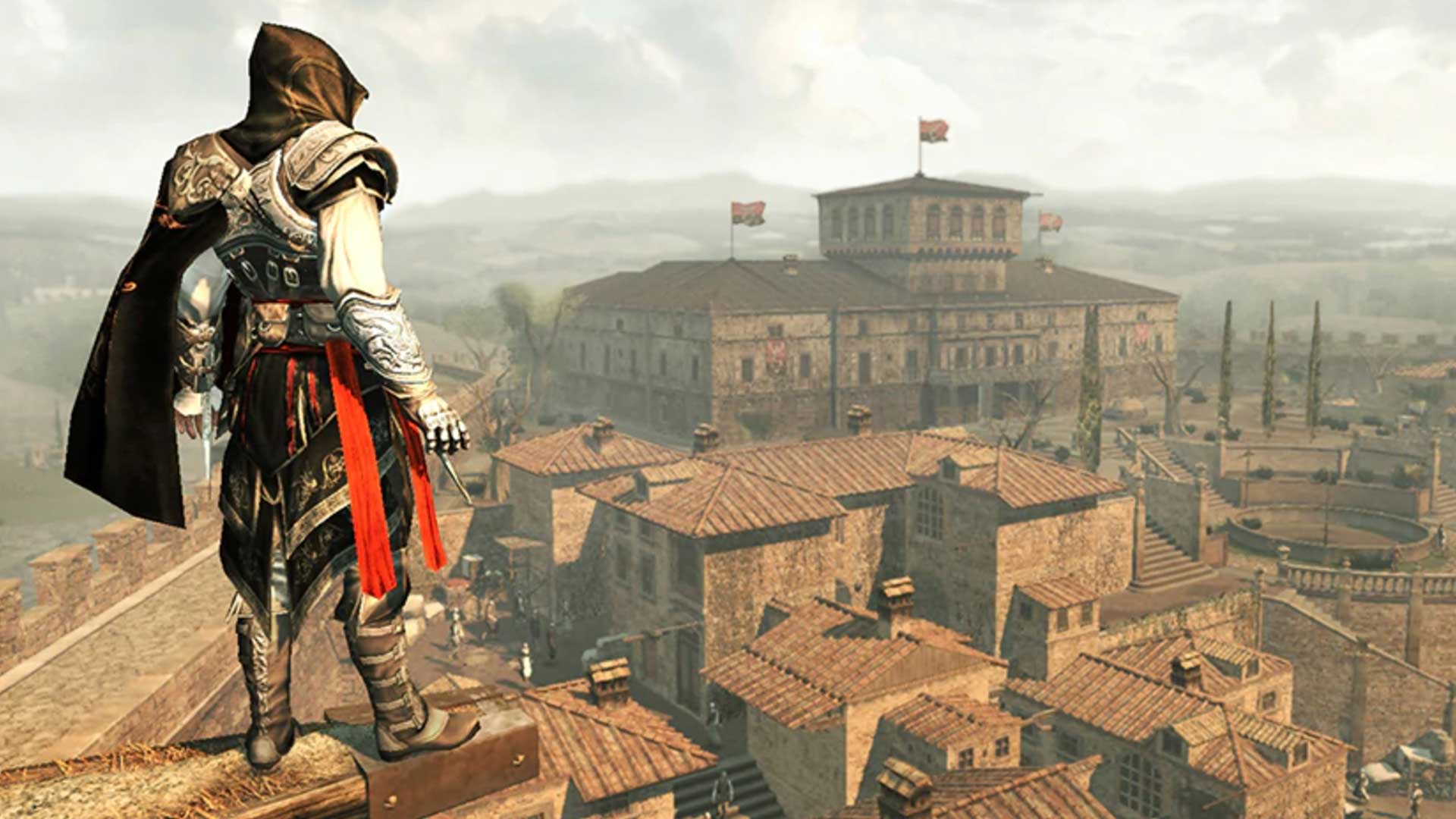 اتزیو بر فراز ساختمان ها در بازی Assassin's Creed یوبیسافت
