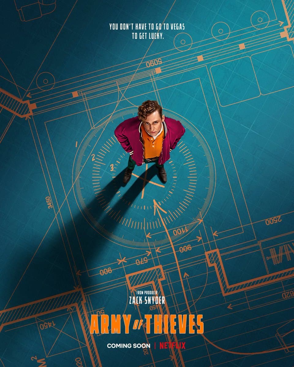 ماتیاس شوایگهوفر در نقش لودویگ دیتر در روی طرح نقشه دزدی در پوستر جدید فیلم Army of Thieves
