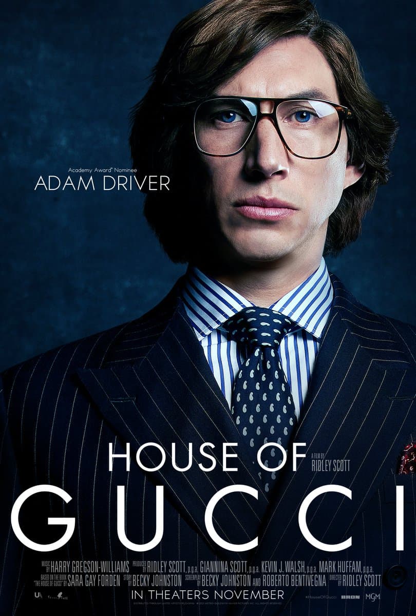آدام درایور در پوستر شخصیت فیلم House of Gucci