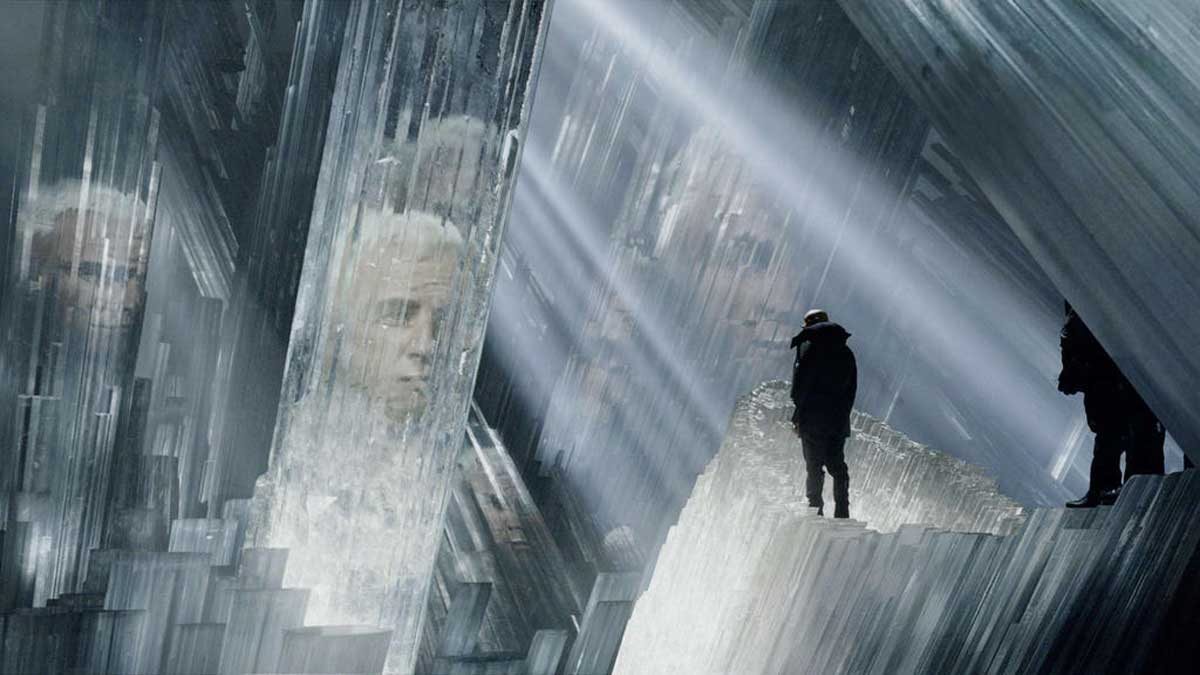 تصاویر چهره مارلون براندو روی کریستال های یخی فیلم Superman Returns
