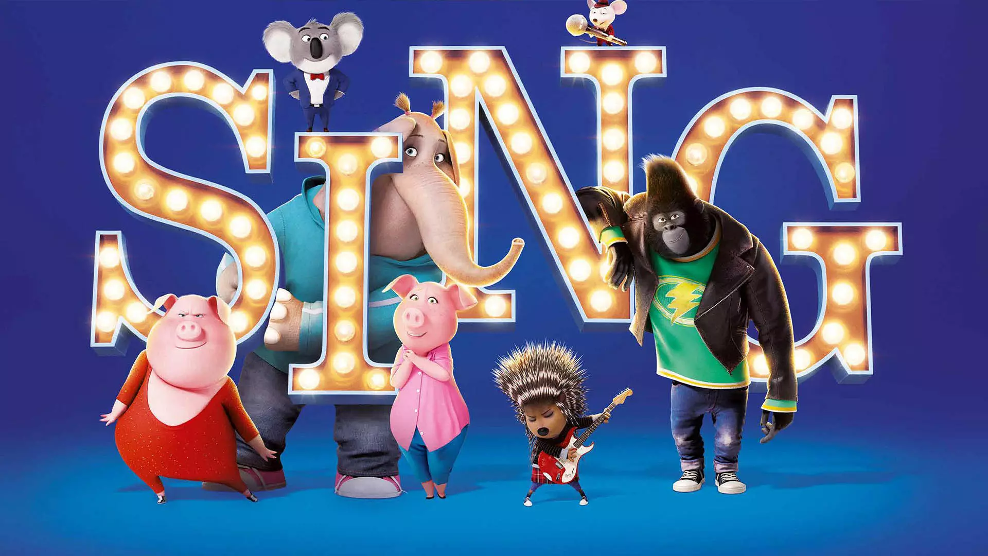 شخصیت‌های اصلی انیمیشن sing در پوستر این انیمیشن