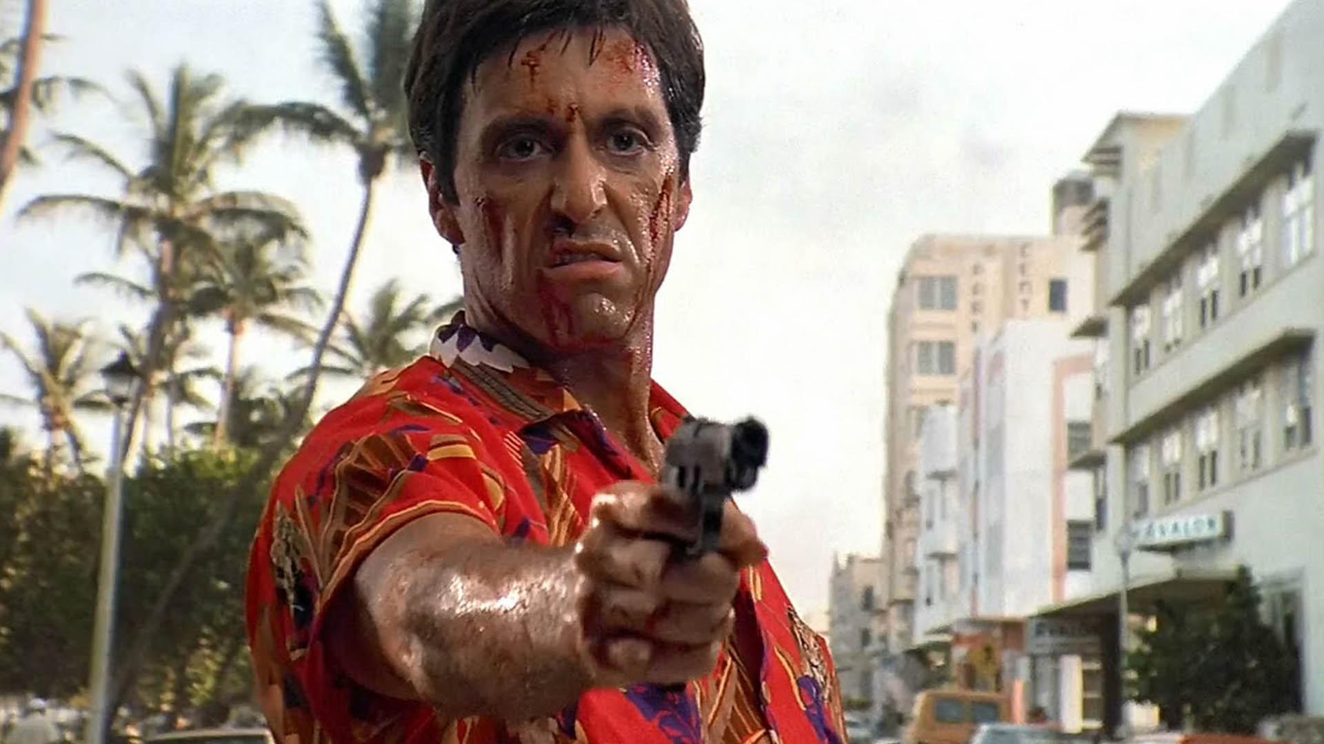 صورت زخمی تونی مونتانا در فیلم scarface با بازی آل پاچینو