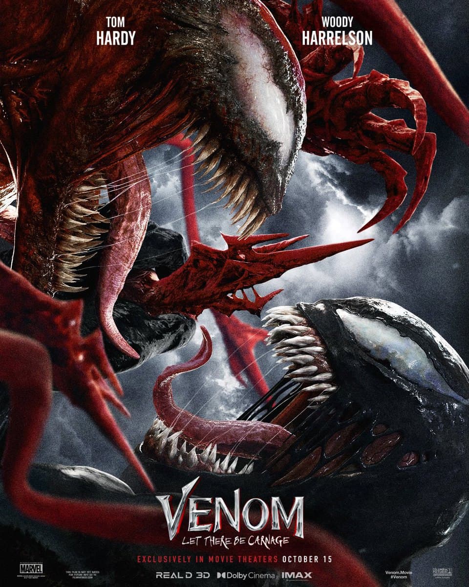 ونوم در پوستر جدید Venom: Let There Be Carnage با Carnage مبارزه می کند