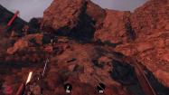 حرکت روی سطح شیب‌دار کوهستانی جزیره در اوایل بازی Deathloop