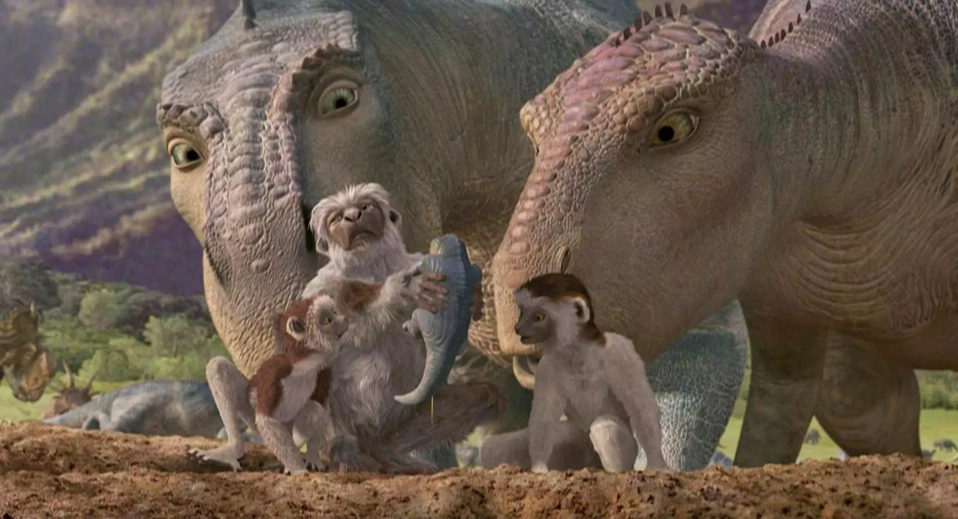 دایناسورها و خانواده لمورها در انیمیشن دایناسور دیزنی