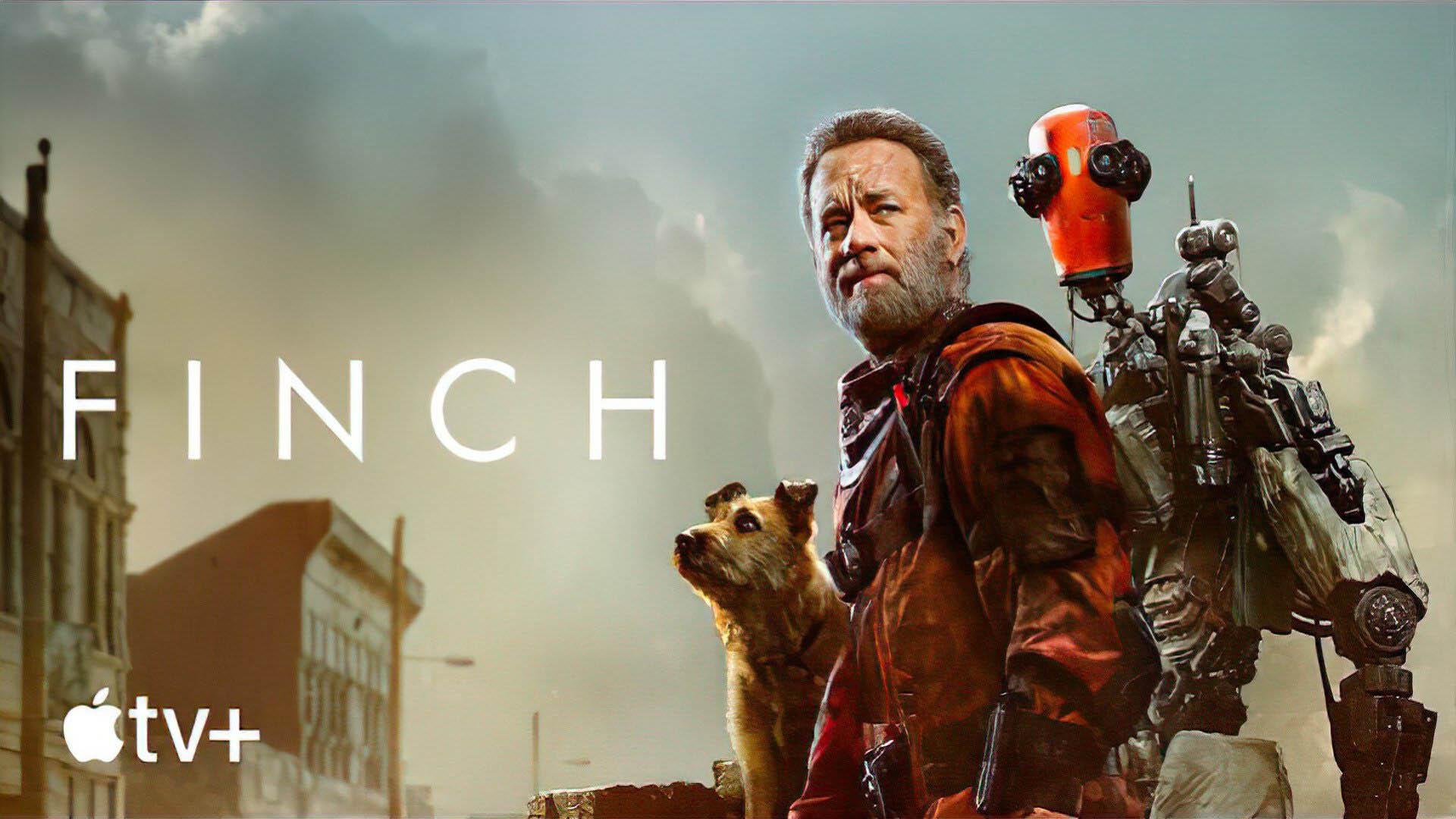 تام هنکس به همراه ربات و سگ در فیلم Finch