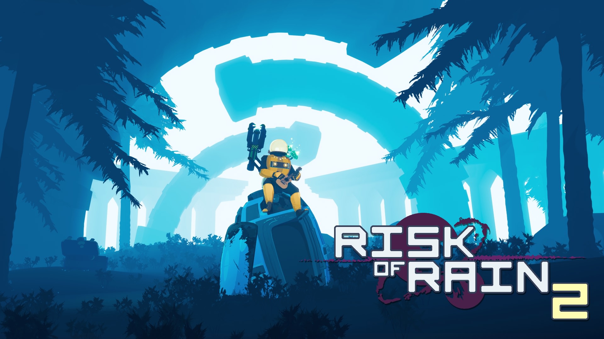 لوگو و جهان آبی بازی Risk of Rain 2