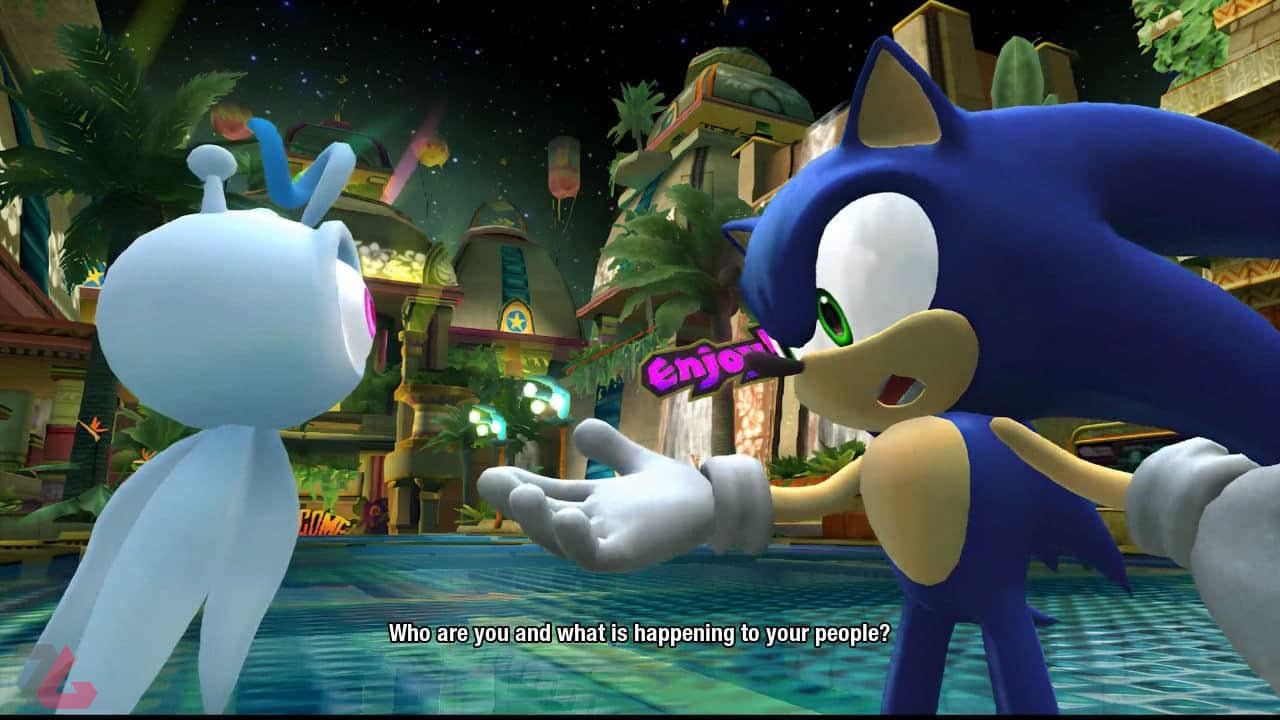 شخصیت سونیک در حال صحبت در بازی Sonic Colors Ultimate