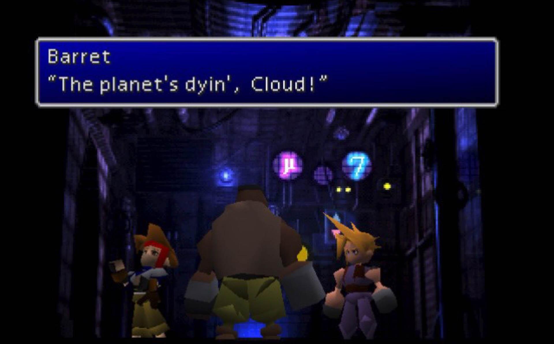 صحبت Barret با Cloud در بازی Final Fantasy VII