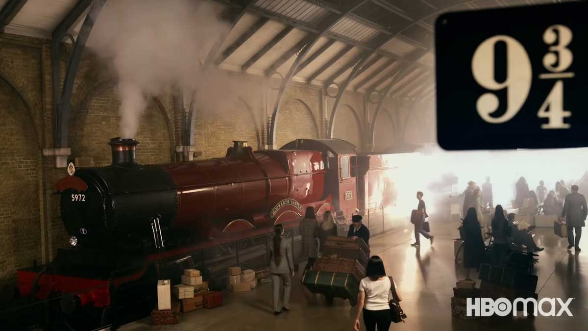سکوی نه و سه چهارم در برنامه Harry Potter 20th Anniversary: Return to Hogwarts شبکه آنلاین HBO Max
