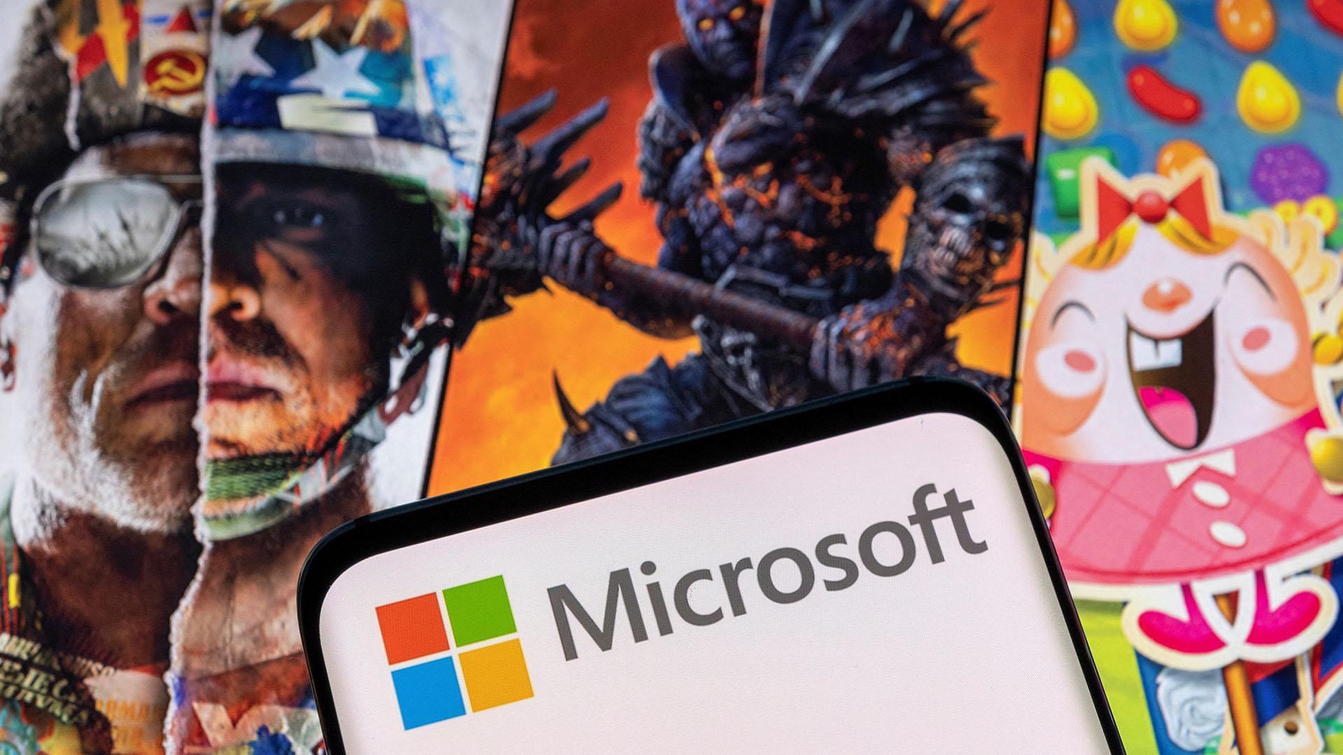 لوگوی مایکروسافت در کنار بازی‌های اکتیویژن بلیزارد