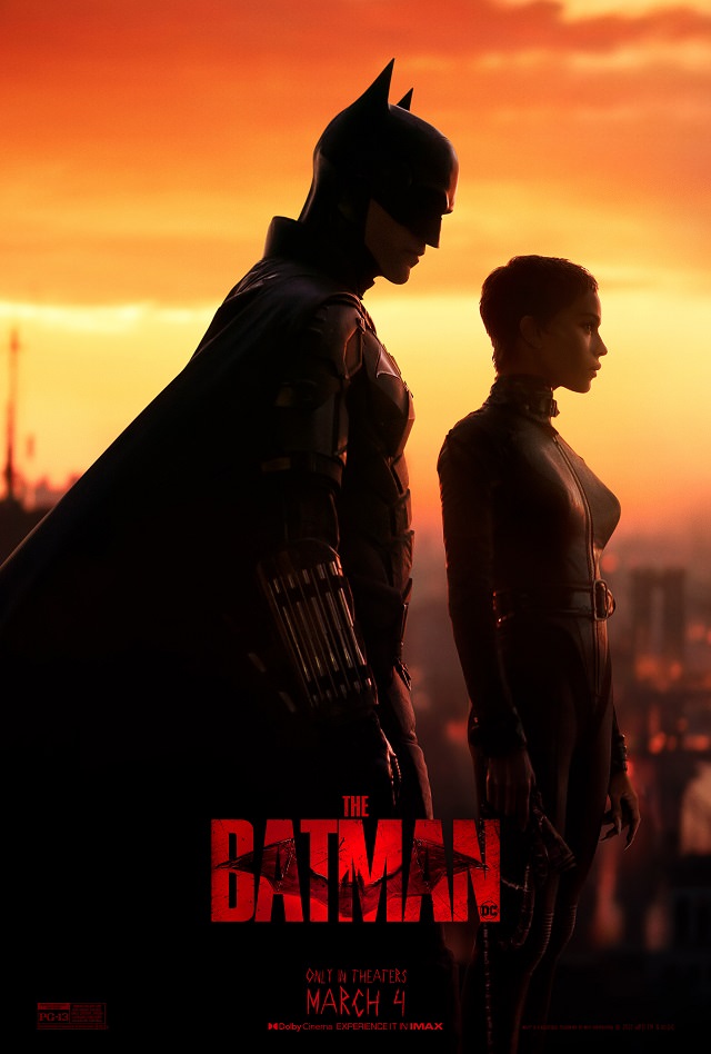 بتمن و زن گربه ای در حال تماشا غروب آفتاب گاتهام در پوستر جدید فیلم The Batman