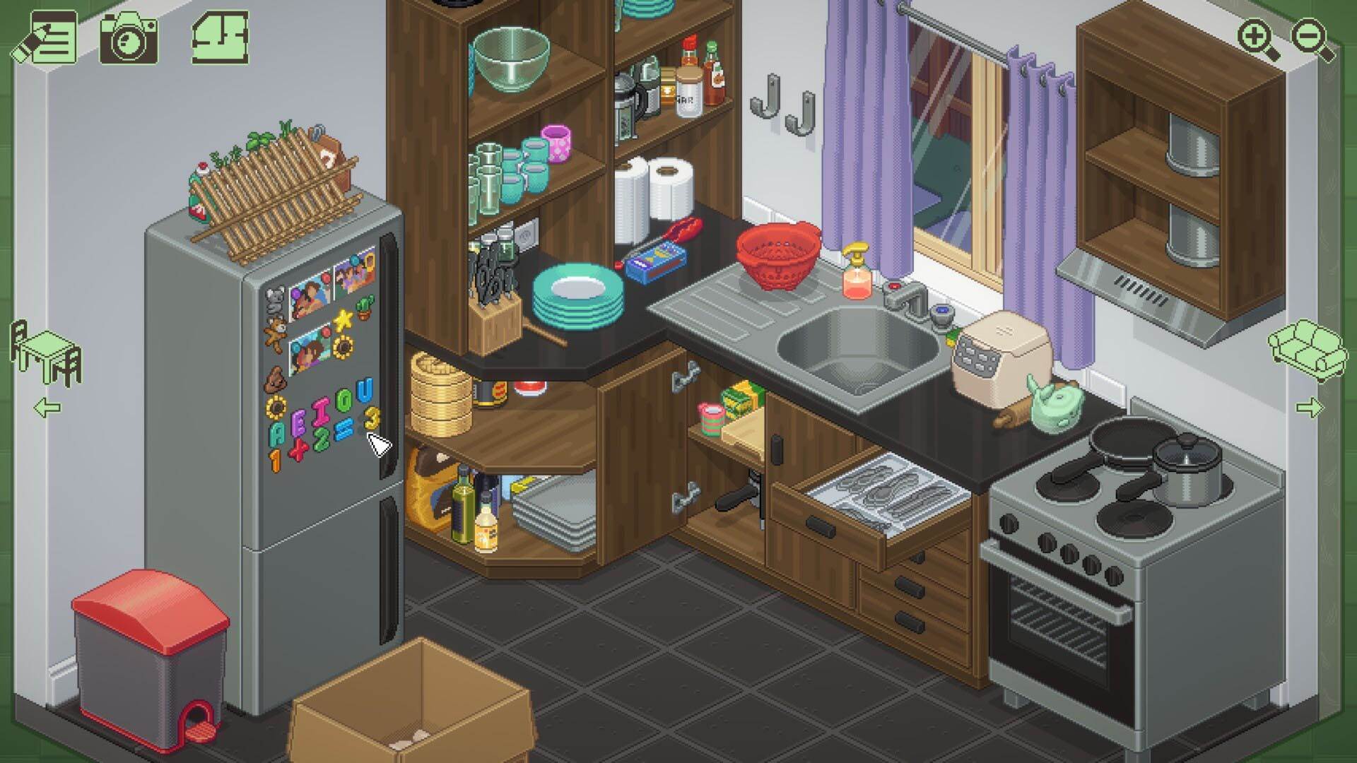 آشپزخانه در بازی Unpacking
