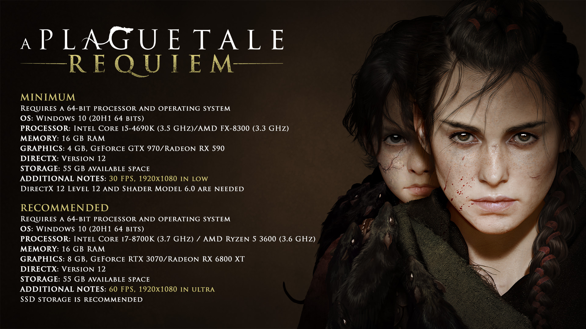 مشخصات سیستم مورد نیاز بازی A Plague Tale: Requiem