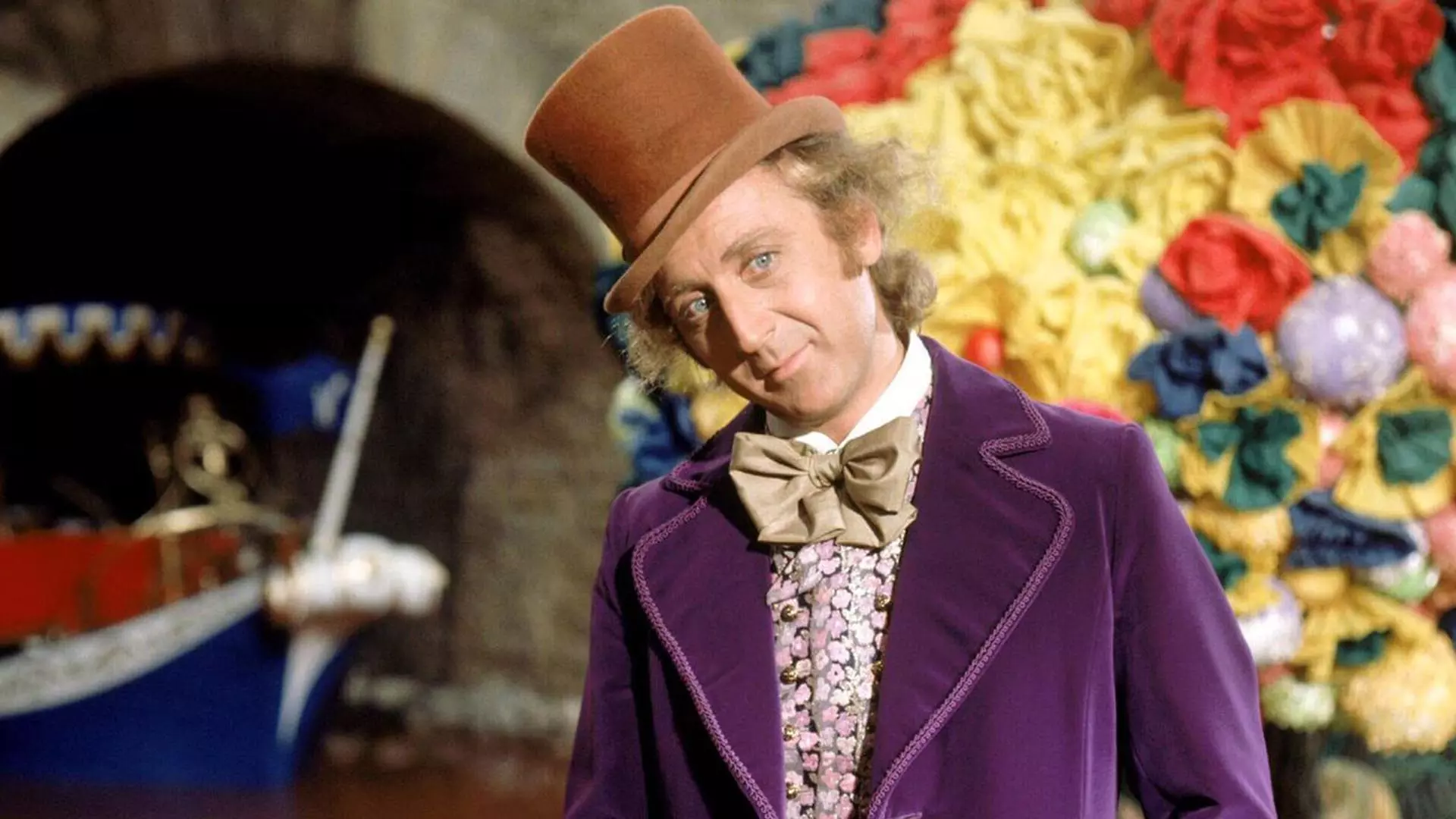 شخصیت ویلی وانکا با کتی بنفش در فیلم Willy Wonka & the Chocolate Factory