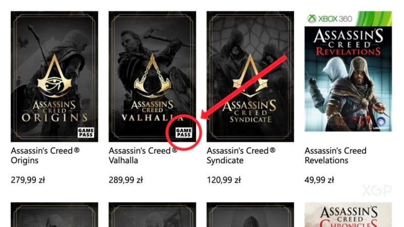 لوگوی Xbox Game Pass در Assassin's Creed Valhalla