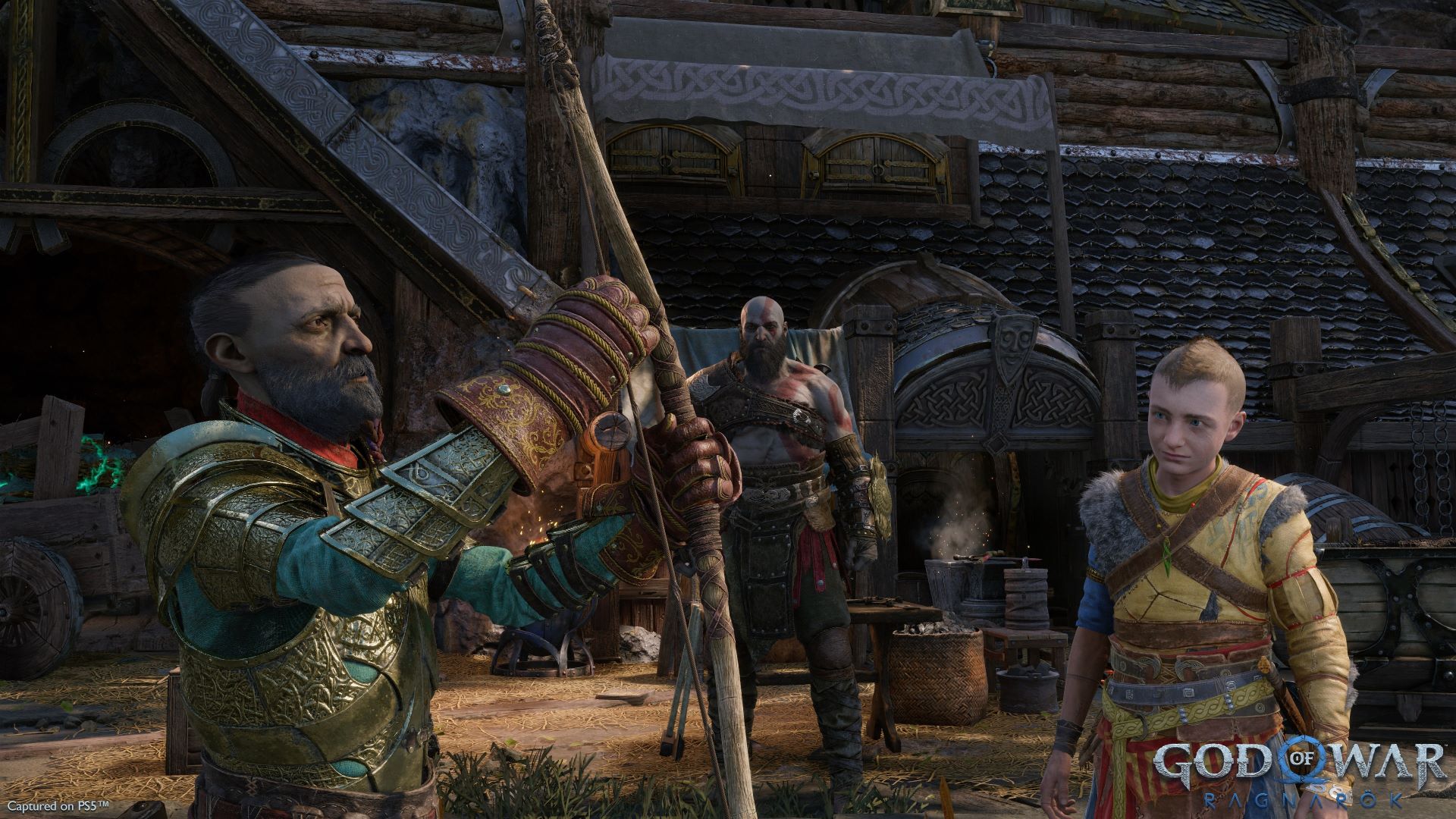 کریتوس، آتریوس و سیندری در بازی God of War Ragnarok
