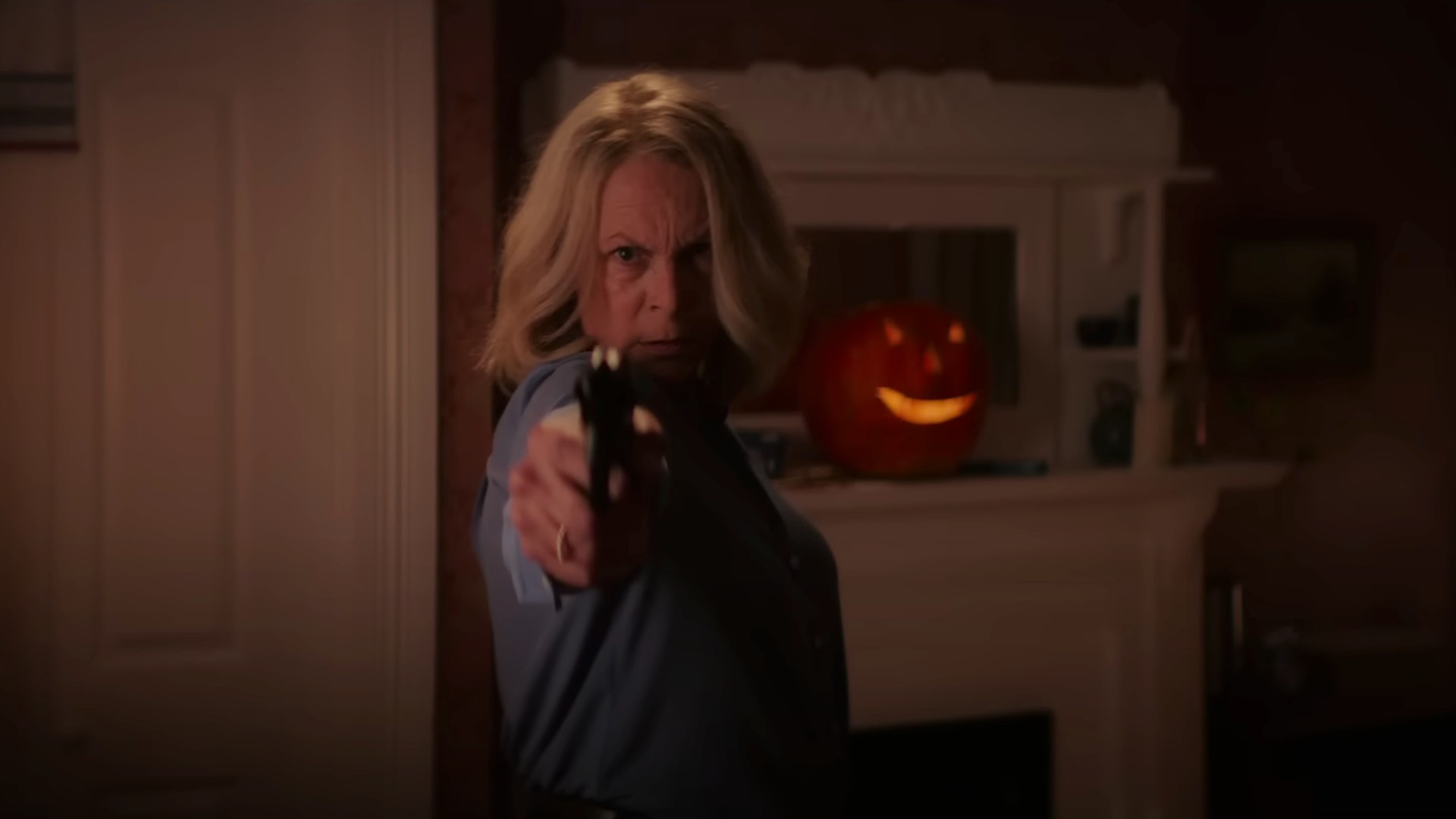 Jamie Curtis dans le rôle de Laurie Strode dans Halloween Ends shooting