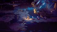 شخصیت‌های بازی Octopath Traveler 2 در حال پیاده شدن از کشتی