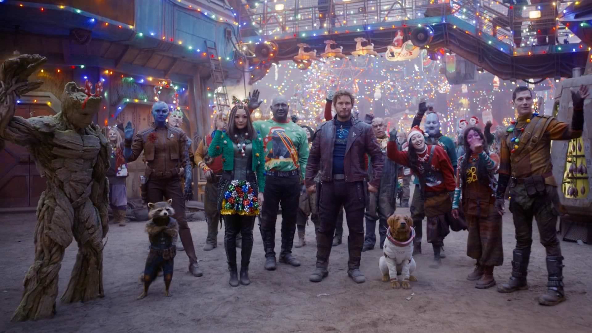 اعضای نگهبانان کهکشان در فیلم The Guardians of the Galaxy Holiday Special