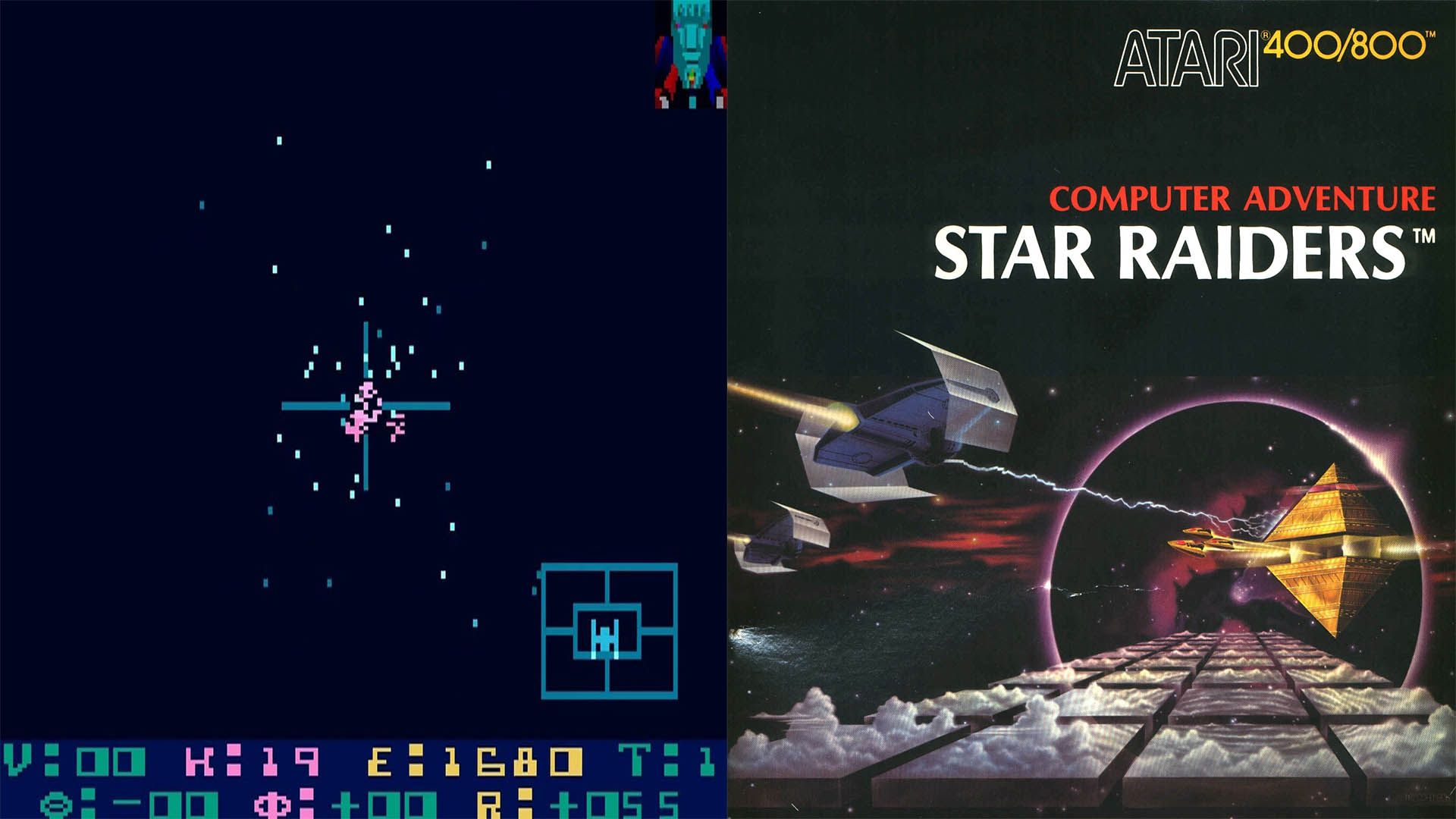 بازی Star Raiders و طرح جلد آن برای کامپیوتر آتاری