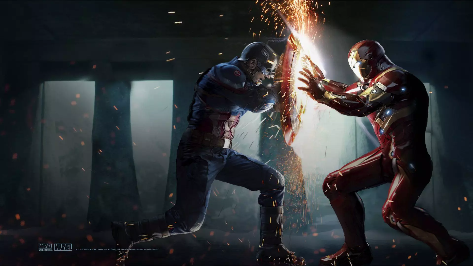 مبارزه آیرون من با کاپیتان آمریکا در پوستر فیلم Captain America: Civil War