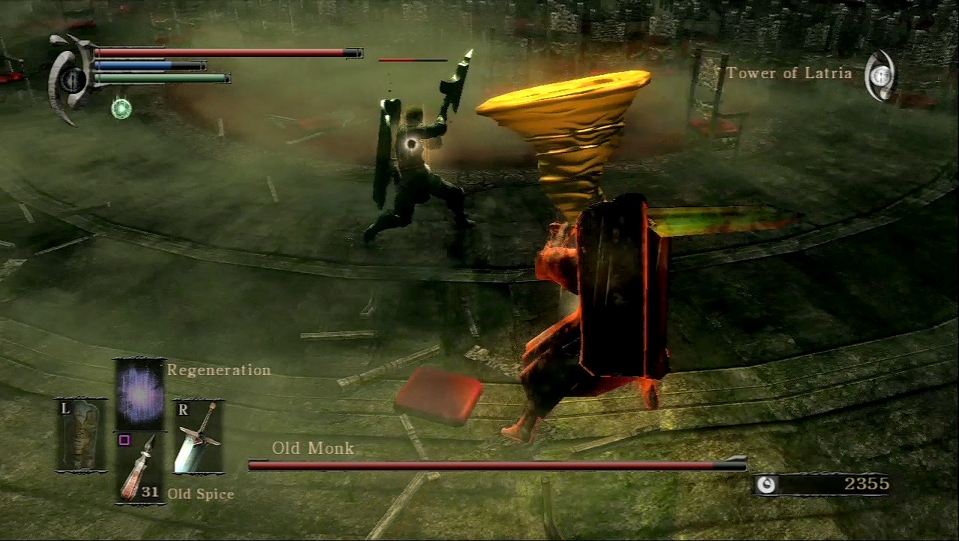 نبرد با Old Monk در بازی Demon's Souls