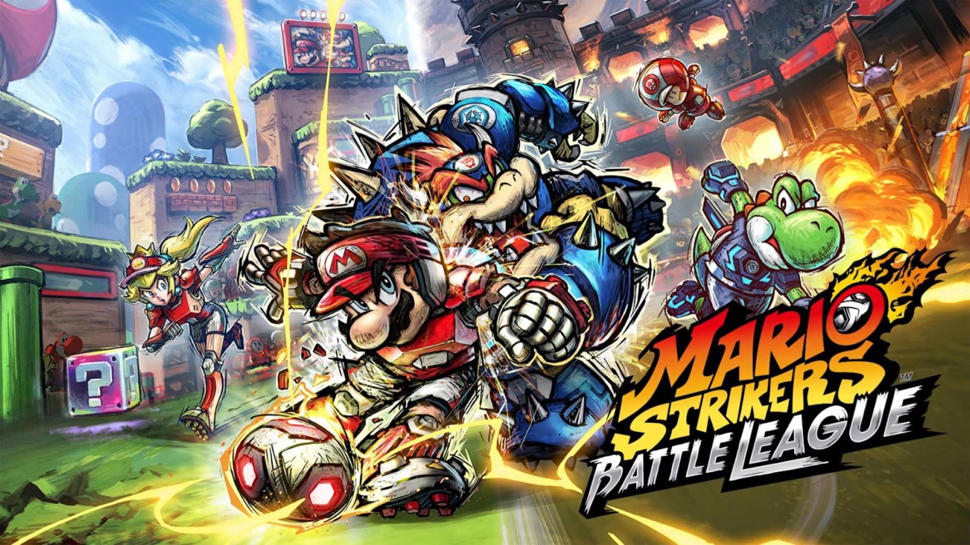 کاراکترهای بازی Mario Strikers: Battle League در زمین فوتبال