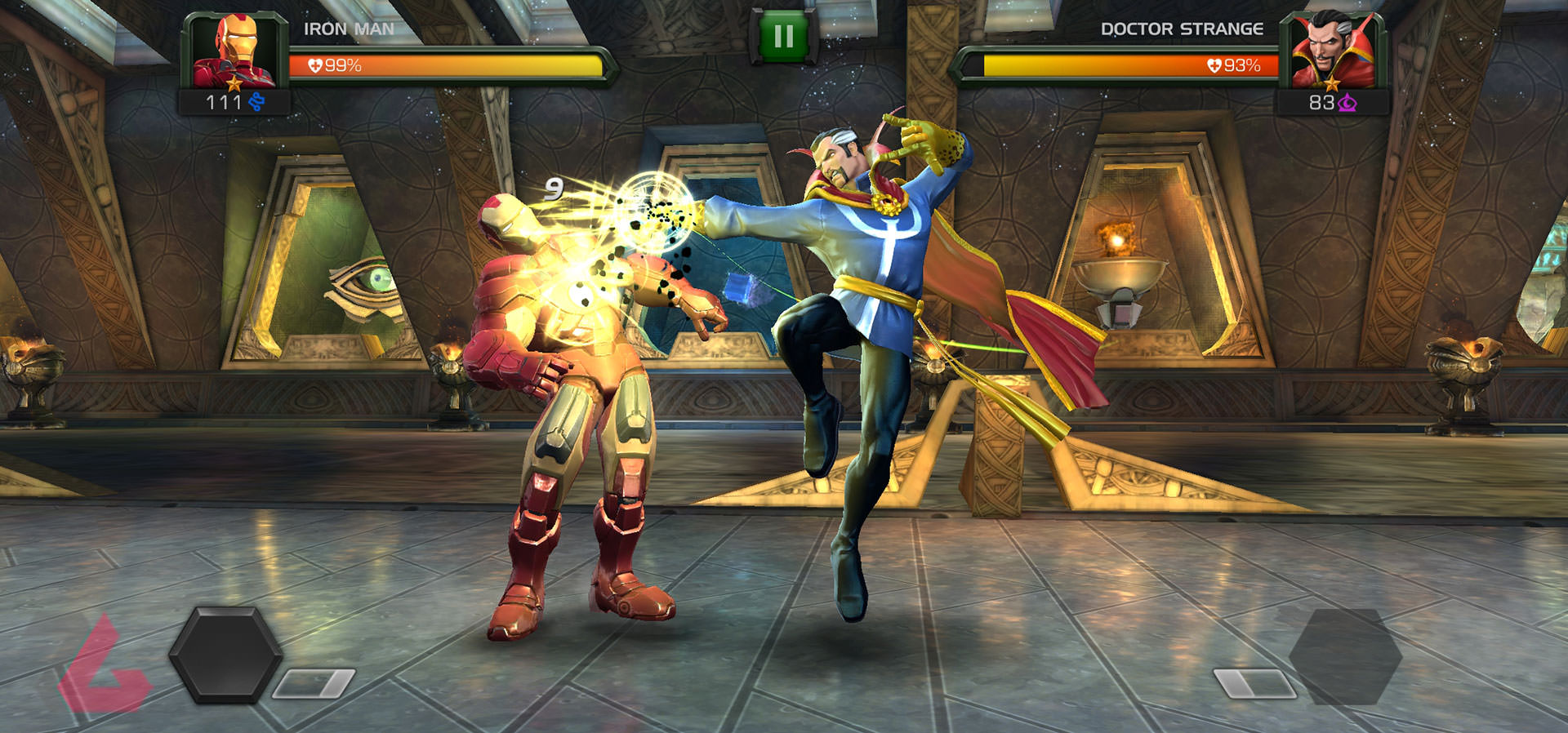مرد آهنی و دکتر استرنج در بازی موبایل Marvel Contest of Champions