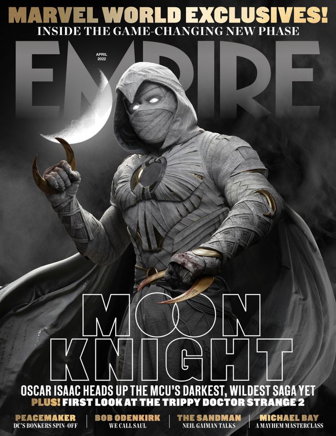 مون نایت در کاور اصلی شماره آوریل ۲۰۲۲ مجله امپایر با طرح سریال Moon Knight
