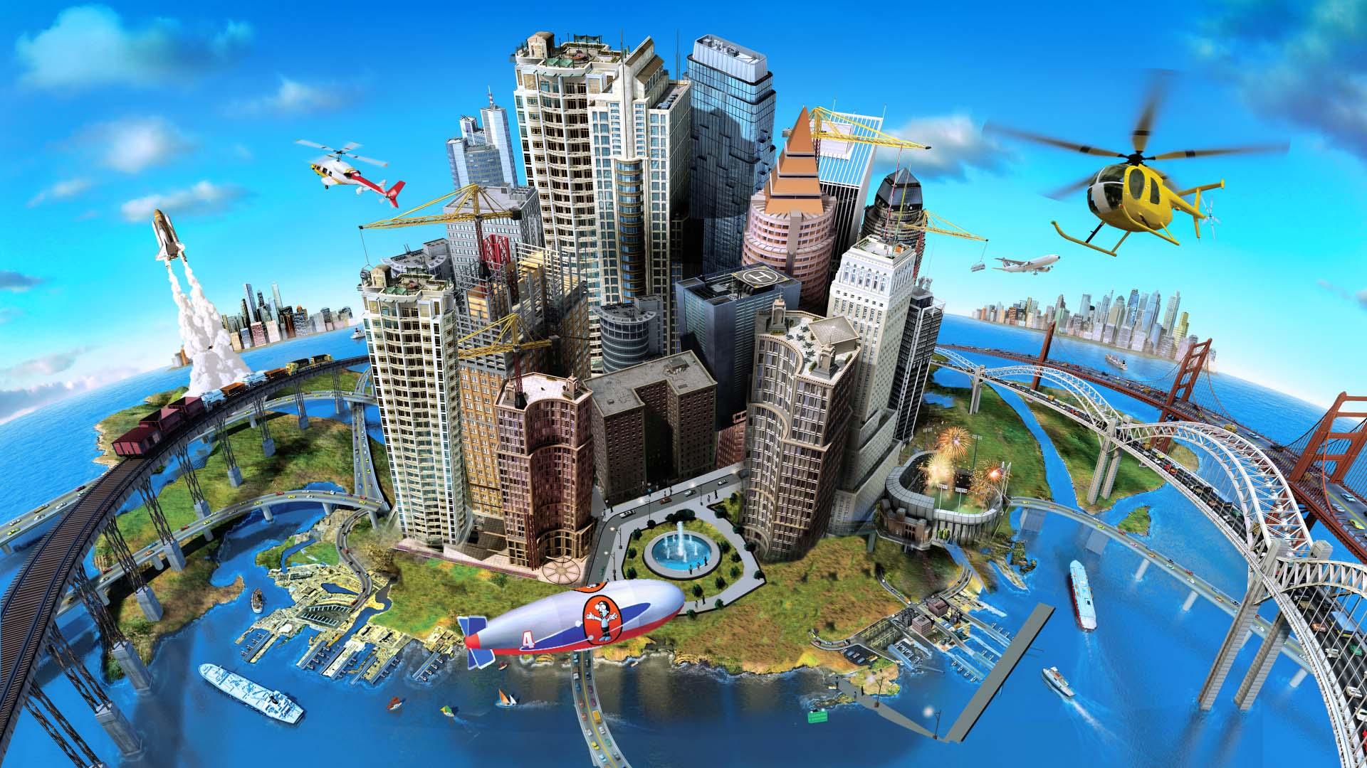 شهر و وسایل نقلیه پرنده در بازی SimCity 4