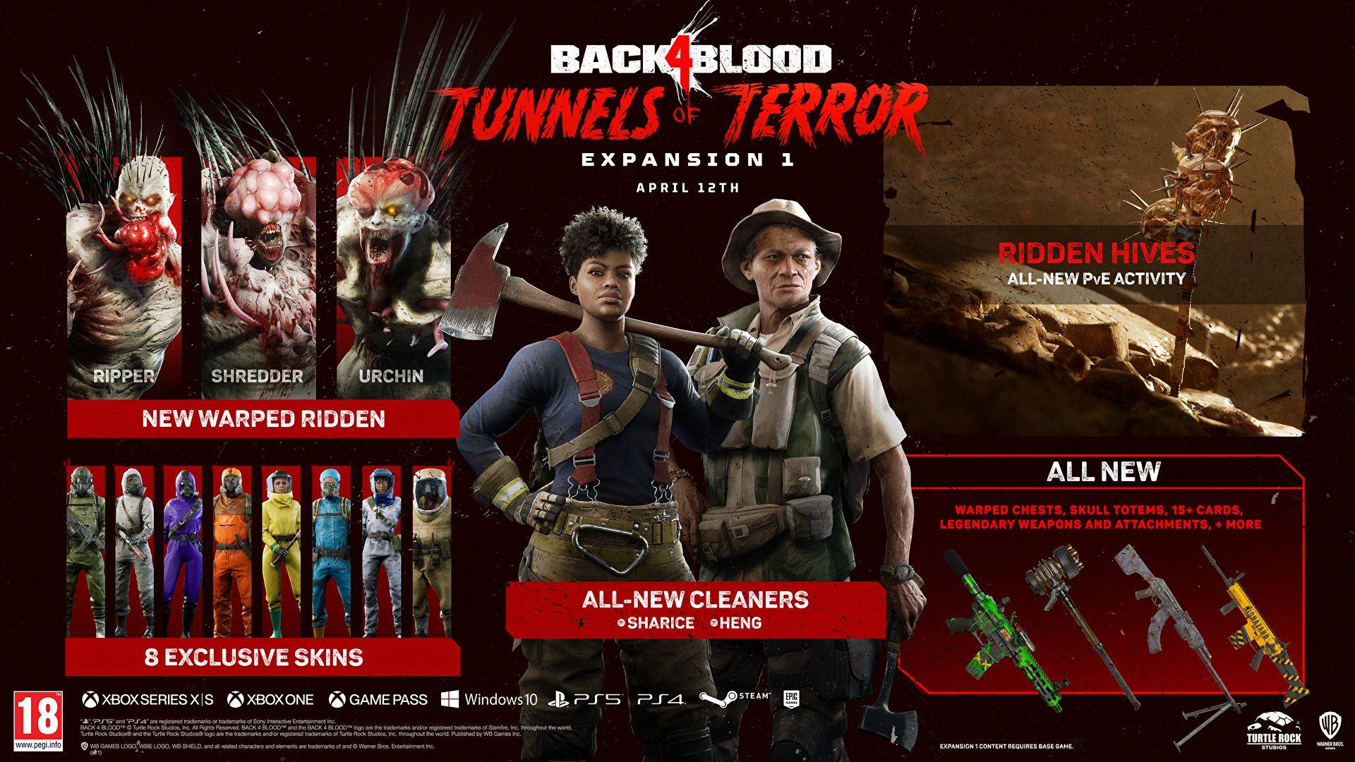 محتوای آپدیت بزرگ Tunnels of Terror بازی آنلاین Back 4 Blood