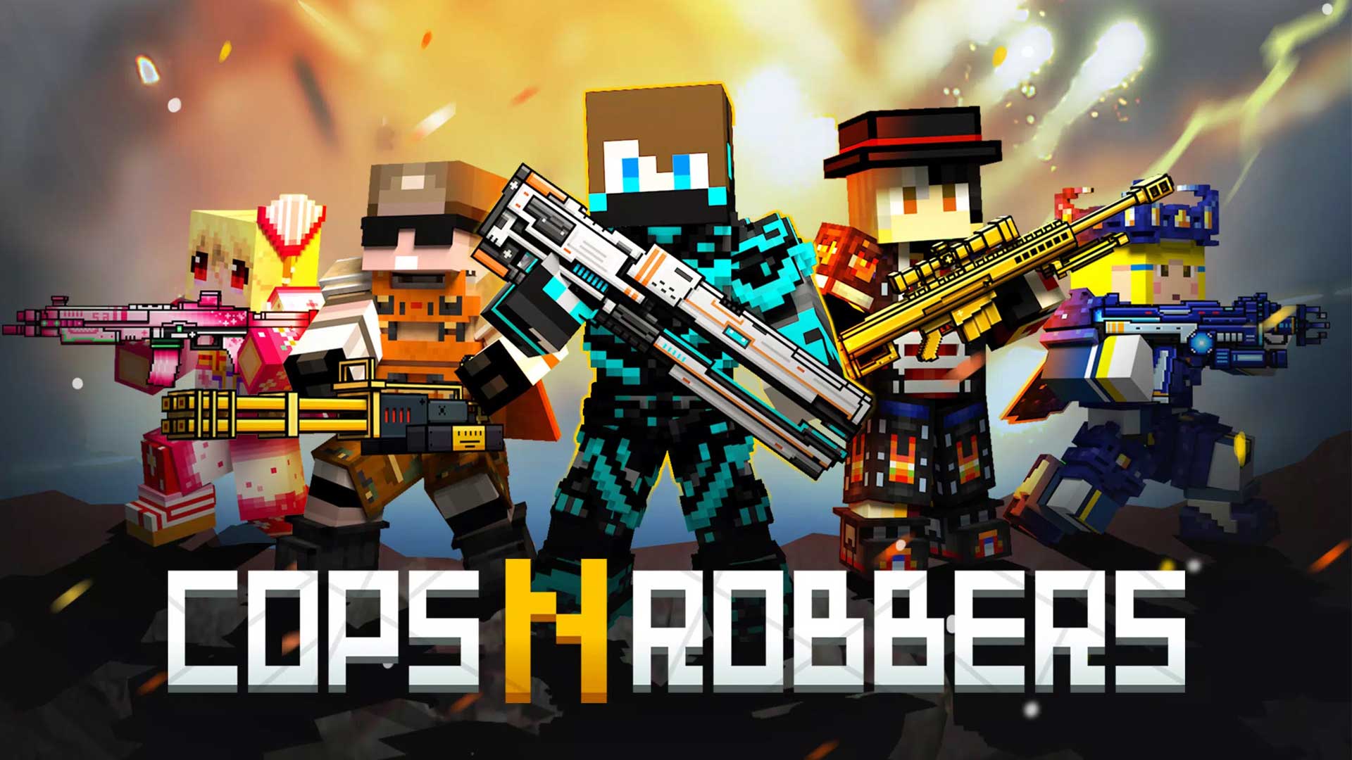 بازی اندروید Cops N Robbers:Pixel Craft Gun