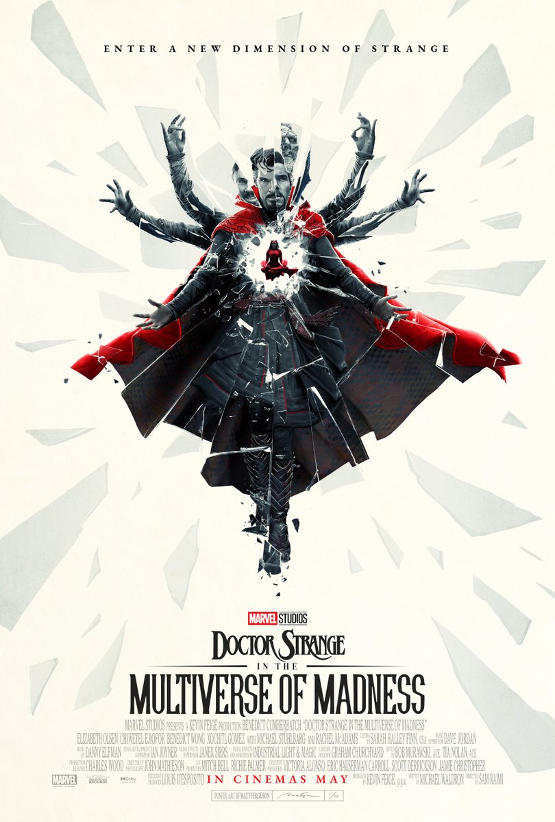 نمایش نسخه‌های مختلف دکتر استرنج در پوستر جدید فیلم Doctor Strange in the Multiverse of Madness اثر مت فرگوسن